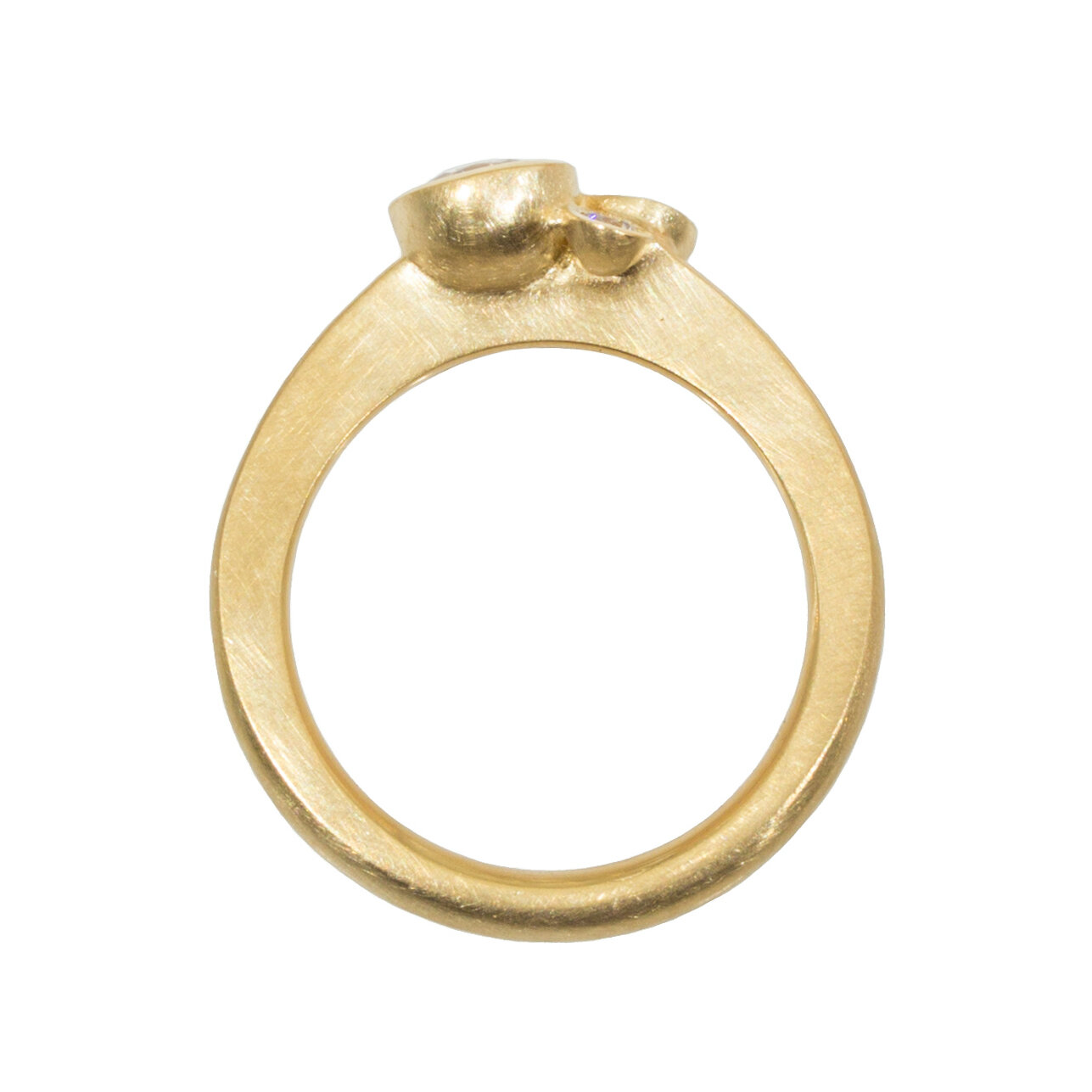 Sand texture oval ring-